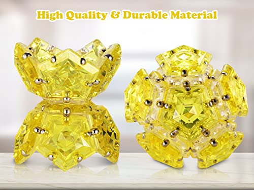 Magnetic Fidget Sphere - Anxiety Sensory Fidgets Toys - Crystal Golden - 12 Piece Set - Creativity Beyond Imagination, Inspirational, Recreational, Desk Toy for Adults - color: Crystal Golden