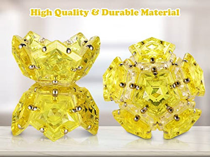 Magnetic Fidget Sphere - Anxiety Sensory Fidgets Toys - Crystal Golden - 12 Piece Set - Creativity Beyond Imagination, Inspirational, Recreational, Desk Toy for Adults - color: Crystal Golden