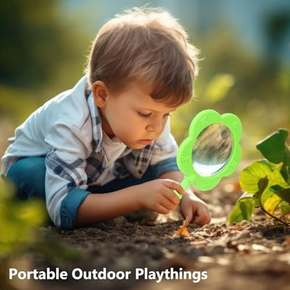 Kids Flower Magnifying Glass Handheld Magnifier for Outdoor Exploration