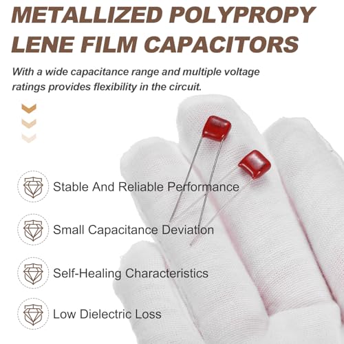 MECCANIXITY Capacitors Kit CBB21/CBB22 100V 823J 0.082UF Red 20 PCS - style: 100V 823J 0.082UF