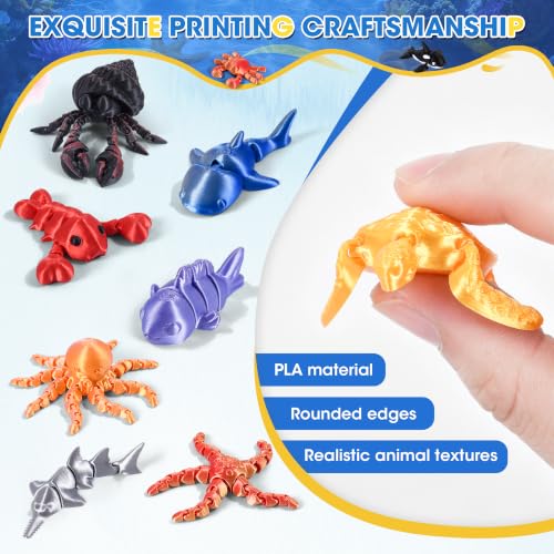 3D Printed Sea Animal Devilfish 12 Pack Flexible Ocean Desk Decor Set - size: Marine Animals (Devilfish), style: 12 PCS