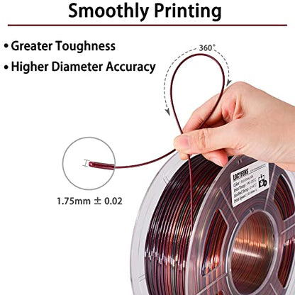 3D Printer Filament, PLA Filament Silk Gold Shiny Red Black PLA Filament 1.75mm +/- 0.02mm, 3D Printing Filament 1kg/2.2lbs - color: Silk Shiny Red Gold Black