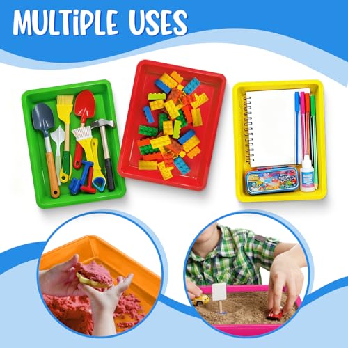 24 Pack Plastic Art Craft Trays, Extra Large Multicolor Activity - size: 12"x16"