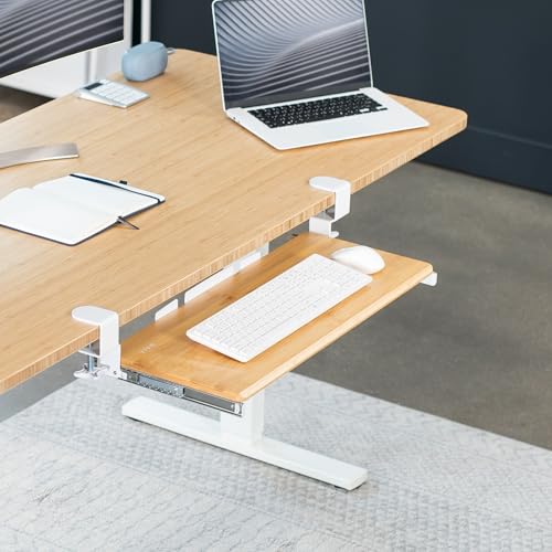 VIVO Real Bamboo Clamp-on 27 x 11 in Keyboard Tray, MOUNT-KB05O - color: Bamboo, size: 27 inch