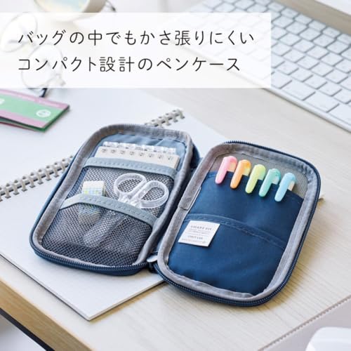 LIHITLAB Compact Pen Case, Water & Stain Repellent - color: Black, style: Compact