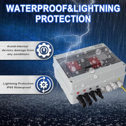 Solar Combiner Box 600V, 2 in 1 Out PV Junction Box with 15A Fuse - color: White-2 inputs and 1 Output
