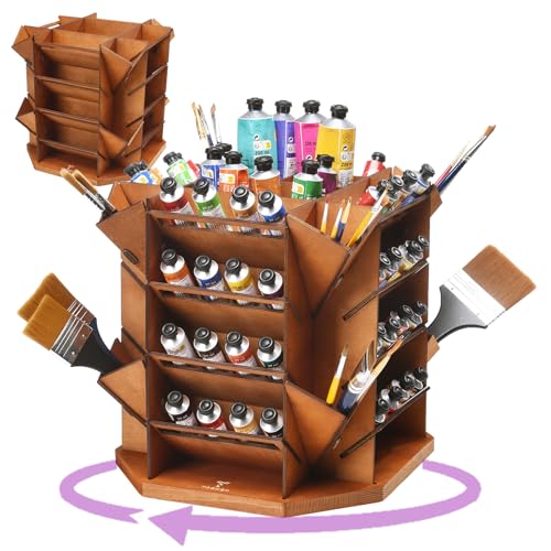 Paint Tube Organizer, 360° Rotating Storage Rack for Artists