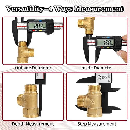 Digital Caliper, Esydon Upgraded Calipers 6 inch, Measuring Tool, Electronic Ruler, with Large LCD Screen, Auto-Off Feature, Inch and Millimeter Conversion, Plastic Case, Perfect for Household, DIY
