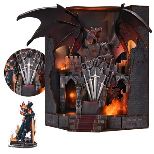 MiniCity Book Nook Kit - DIY Miniature House Kit for Adults and Teens, Dollhouse Booknook Tiny House Model Build Bookshelf Decor, Gifts for Family, Friends (Throne of Blade) - color: Throne of Blade