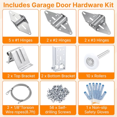 Garage Door Hardware Roller/Hinge/Top Bracket/Wire Rope for 7 Height Doors