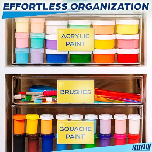 Mifflin-USA - Index Card Holder - 3x5”, 100 Pack - Clear Self-Adhesive Pockets - Label Holders for Organizing Storage Bins & Containers - Plastic Sleeves for Protecting Cards & Labels - size: 5x3" (Pack of 100)