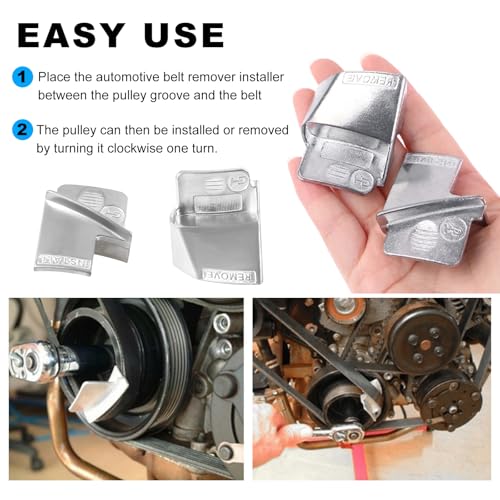 povtii 2 PCS Stretch Belt Mate Kit, Stretch Belt Remover Installer Tool Set, Stretch Belt Tool for Car Truck Trolley Cart and Other Vehicle, Universal Tool Car Accessories