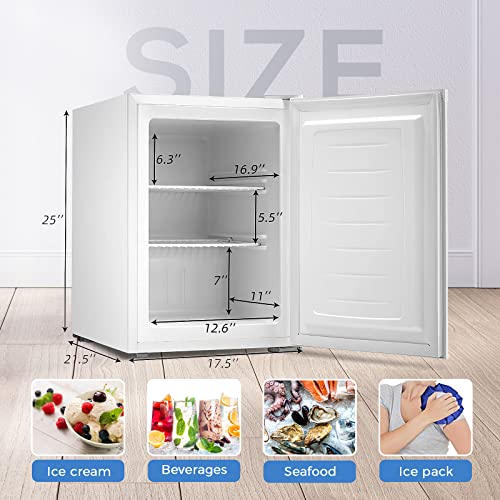 Kismile Upright Freezer, 2.1 Cu.ft Small Mini Freezer, White - color: White, size: 2.1 Cu.ft