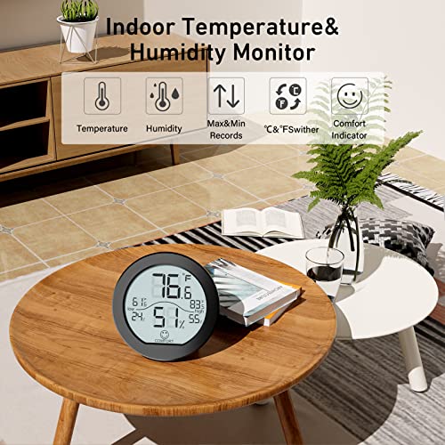 Indoor Digital Hygrometer Thermometer for Room Temperature Humidity Meter - color: Black, size: TH1 x2