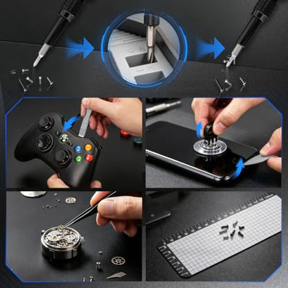 STREBITO 153 in 1 Small Magnetic Screwdriver Set, Precision Screwdriver set - color: Grey