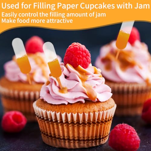 100 Pcs 4ml Jam Dropper Straw, Plastic Pipettes Dropper for Cupcakes