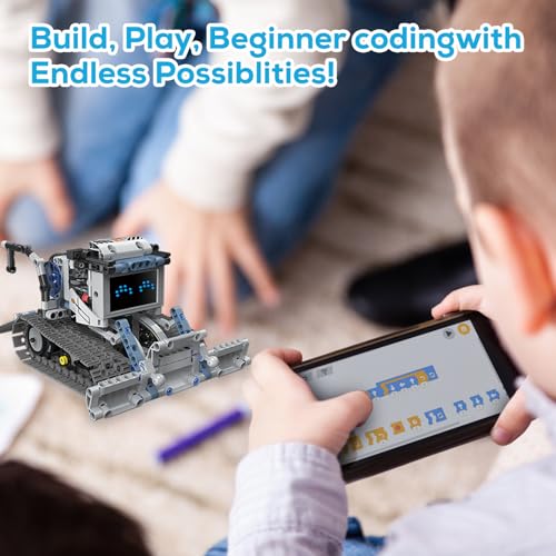 Robot Building Kit with Remote Control STEM Gift for Boys Age 6+ | Birthday Gift for Boys Girls Ages 6+ | 352PCS 5-in-1 Robot | APP + Remote | STEM Robotic Toys | Rechargeable |Educational - style: K96170