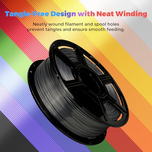 Flashforge 3D Printer Filament Silk PLA 1.75mm 1kg Spool-Dimensional Accuracy +/- 0.02mm (Metal Grey) - color: Metal Grey