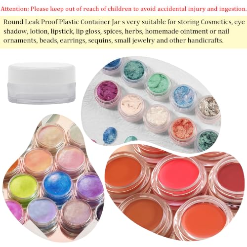50 Pcs Makeup Sample Containers 3g/5g Sample Containers with Lids Tiny Sample Jars for Skincare Cream Lotion Jewelry Beads DIY Crafts Travel (FZG/5g/Bai) - color: white, size: 5g