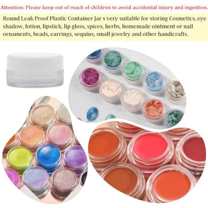 50 Pcs Makeup Sample Containers 3g/5g Sample Containers with Lids Tiny Sample Jars for Skincare Cream Lotion Jewelry Beads DIY Crafts Travel (FZG/5g/Bai) - color: white, size: 5g