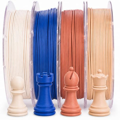 AMOLEN PLA Matte 3D Printer Filament Bundle, PLA 1.75mm Craftsman Color Quartet Set, Porcelain White/Terracotta/Delft Blue/Sand Beige, 200g X 4 Spools - color: Porcelain White/Terracotta/Delft Blue/Sand Beige