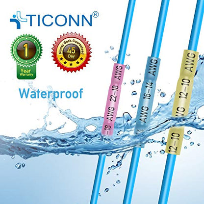 TICONN 100PCS Heat Shrink Butt Connectors, Crimp Wire Connectors Kit - size: Mix 100 PCS