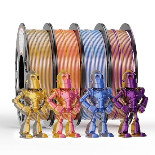 YOOPAI PLA Silk Dual Color Filament 1.75mm, 250g Starter Bundle, 4 Rolls - color: Pla Bundle-250gx4-112020020
