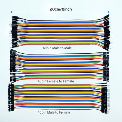 120pcs Multicolored Dupont Wire Breadboard Jumper Ribbon Cables