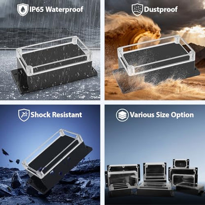 Junction Box with Clear Cover IP65 Waterproof ABS Plastic Universal Project Box with Fixed Ear, Black 6.2"x 3.5"x 2.5"(158x90x64mm)(Pack of 2) - color: 2 packs, size: 6.2"x 3.5"x 2.5"