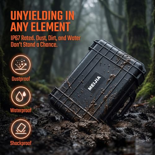 MEIJIA All Weather IP67 Waterproof Hard Camera Case,Hard Protective Case,Hard Case with Customizable Foam,Fit Use of Drones,Camera,Equipments,Pistols(Black,18.5 x14.06x6.93inches) - color: Black, size: 18.5 x14.06x6.93inches