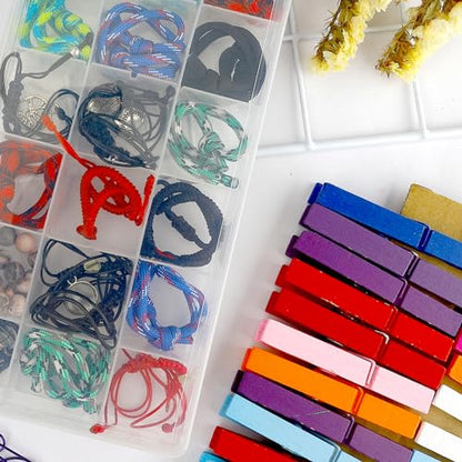 OALCQ 36 Grids 2 Pcs Bead Organizer and Storage Tackle Box for Rock Collection, Washi Tape, Small Items - Plastic Container - size: 36 grids 2 pcs