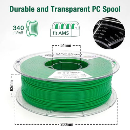 YXPOLYER PLA Plus Filament Food Grade 1.75mm 1kg Green - color: Green