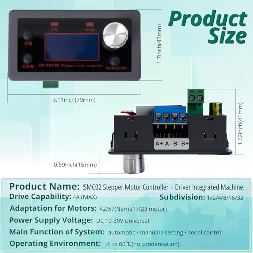 MAKERELE NEMA 17 NEMA 23 Stepper Motor Driver Controller, Integrated Module