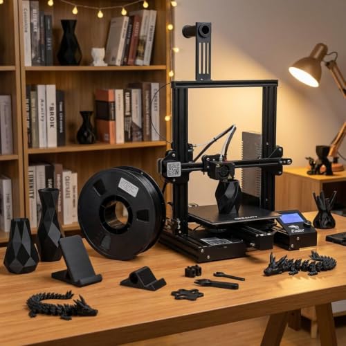 Matte PLA + 3D Printer Filament,PLA Filament 1.75mm, Neatly Wound 3D Printing Filament 1.75mm, Dimensional Accuracy +/- 0.02 mm, Fit Most FDM 3D Printers, 1kg Spool (2.2lbs),Black - color: Black