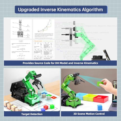 HIWONDER ROS2 ChatGPT Robotic Arm 6DOF Flexible Smart Robot Large AI Models Programming Robot Arm Kit ROS Education AI Vision & Voice Command Scene Understanding, JetArm Ultimate & Jetson Orin Nano 8G
