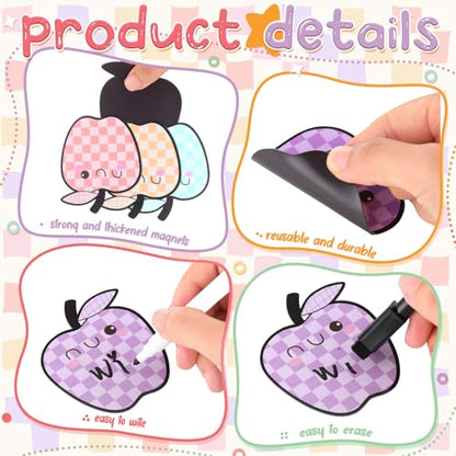 48 Pcs Pastel Dry Erase Magnetic Labels, Fruit - style: Fruit