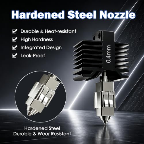 P1S/P1P 0.4MM Upgraded Integrated Hotend Assembled Extruder Printhead Kit