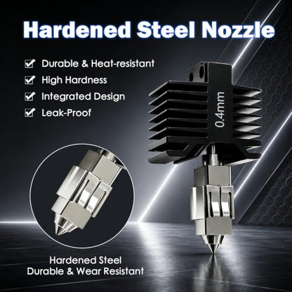 P1S/P1P 0.4MM Upgraded Integrated Hotend Assembled Extruder Printhead Kit