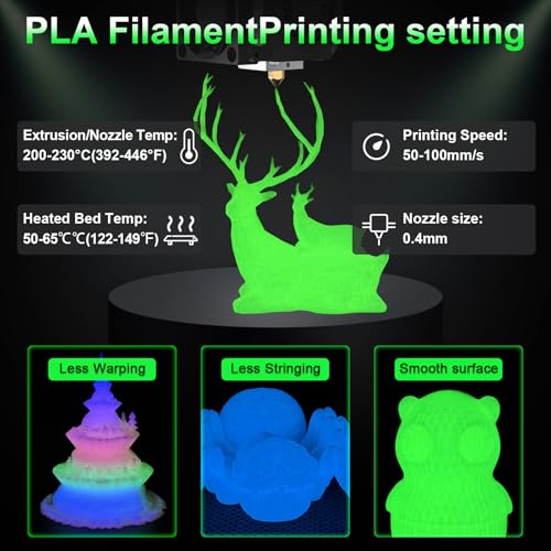 Geeetech Glow in The Dark PLA Filament 1.75mm Glow Green 1KG for Bambu AMS - color: 1kg Glow Green