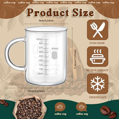 Hsei 4 Pack 16 oz Thank You for Being Awesome Beaker Mug Appreciation Molecule Mug with Handle Graduated Beaker Coffee Cup Borosilicate Glass, Measuring for Coffee, Latte, Tea, Beverage, 450ml - color: Thank You