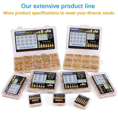 Heat Set Insert Tips Kit for Threaded inserts M2 M2.5 M3 M4 M5 M6 - color: M2-m6 Integrated 6 Tips