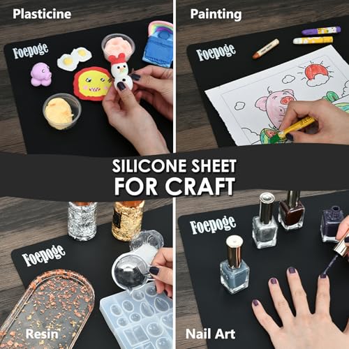 Extra Large Silicone Mat for Resin 36.2" x 24" 2MM Thick Silicone Craft Mat - color: Black, size: 36.2" x 24"
