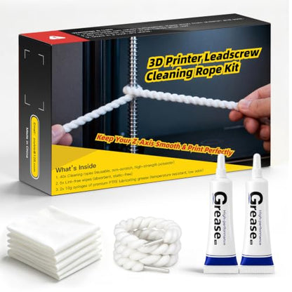 Gear Floss–40 Reusable Ropes, 5 Lint-Free Cloths, 2 PTFE Grease Syringes