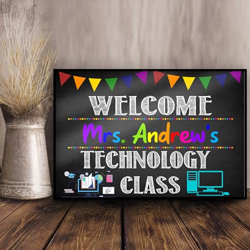Jinniee Personalized PC Poster Computer Science Classroom Poster, Stem Technology Education Chart, Keyboard Coding Computer Lab Wall Art For Kids Class, Digital Keyboarding Posters - color: H