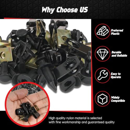 OTUAYAUTO 150PCS Car Screws and Bolts, Push Rivet Fasteners U-Nuts Kit - size: 150Pcs 5 Sizes Clips
