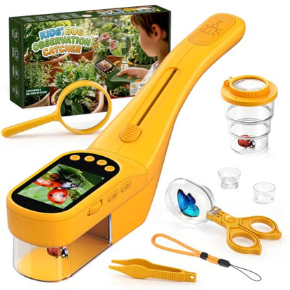 Kids Bug Catcher Microscope STEM Exploration Toy for Ages 3+ - color: Orange