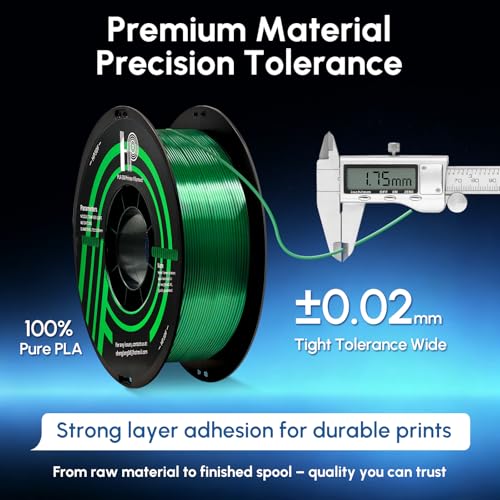 HP3DF PLA Filament, Silk PLA, 3D Printer Filament, PLA Filament 1.75mm Dimensional Accuracy +/- 0.02mm, 1KG Spool (2.2 lbs), Fit Most FDM Printer (Silk Purple) - color: Purple