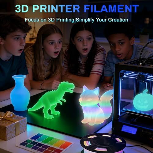 Glow in The Dark PLA+ 3D Printer Filament 1.75mm, Stronger Lighting Effect & Long-Lasting Glow, Luminous Bright 3D Printing Filament for Most 3D Printer - 1kg Spool(Glow Bluegreen) - color: Blue-green