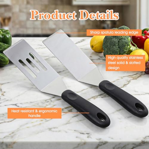 10 Pieces Mini Metal Spatula Set, Small Serving Spatula, Stainless Steel Spatulas Set, Cutter and Serve Turner for Kitchen, Flipping or Cooking for Brownie, Cookie, Lasagna, Pancakes or Cake
