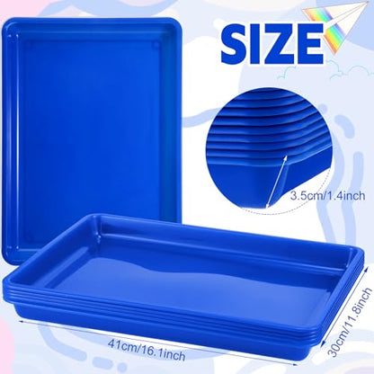 Hoteam 10 Pack Flat Bins Paper Trays,Blue,16.14 X 11.81 X 1.38 Inch - color: Blue, size: 16.14 x 11.81 x 1.38 Inch
